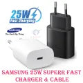 Samsung 25W PD Super Fast Charger with Original USB-C to USB-C Cable – Compatible with Galaxy S25, S24 FE, S23, S22, S21, A54, A34, M54 – Type-C Fast Charging Adapter and Cable