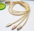 3 in 1 120W Type C Micro USB iOS Data Cable Fast Charging Liquid Silicon Universal for All Smartphones 1.2m