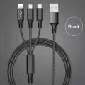 3 in 1 120W Type C Micro USB iOS Data Cable Fast Charging Liquid Silicon Universal for All Smartphones 1.2m