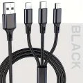 3 in 1 120W Type C Micro USB iOS Data Cable Fast Charging Liquid Silicon Universal for All Smartphones 1.2m