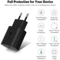 Samsung 25W PD Super Fast Charger with Original USB-C to USB-C Cable – Compatible with Galaxy S25, S24 FE, S23, S22, S21, A54, A34, M54 – Type-C Fast Charging Adapter and Cable