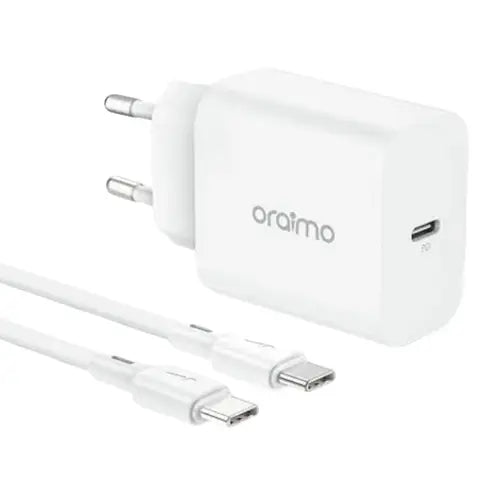 Oraimo PowerCube 20W Fast Charger with Type-C to Type-C Cable – White